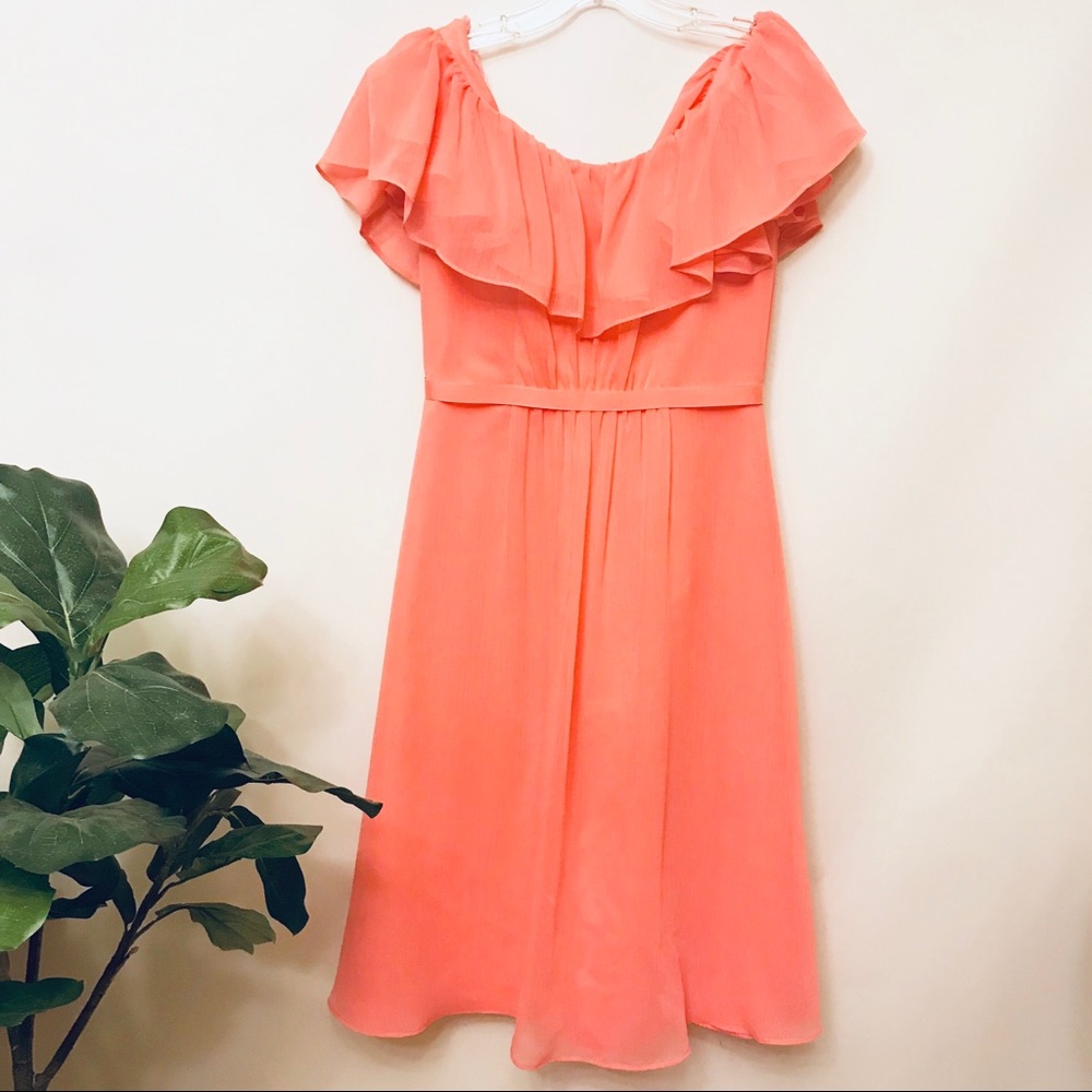 David’s Bridal coral Bridesmaid dress